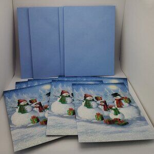Lot of 7 Paper Magic Group Snowmen Christmas Holiday Cards with Envelopes